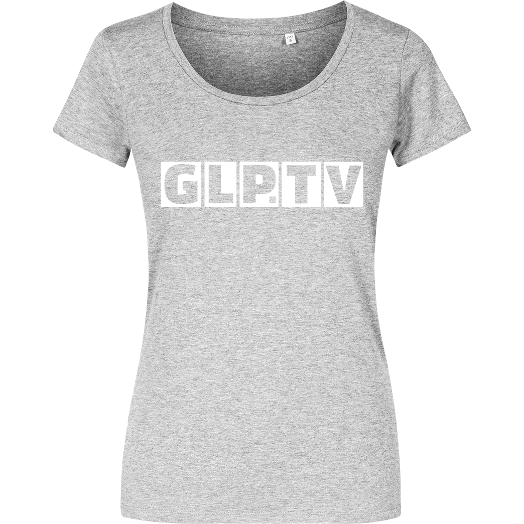 GermanLetsPlay GLP - GLP.TV white T-Shirt Damenshirt heather grey