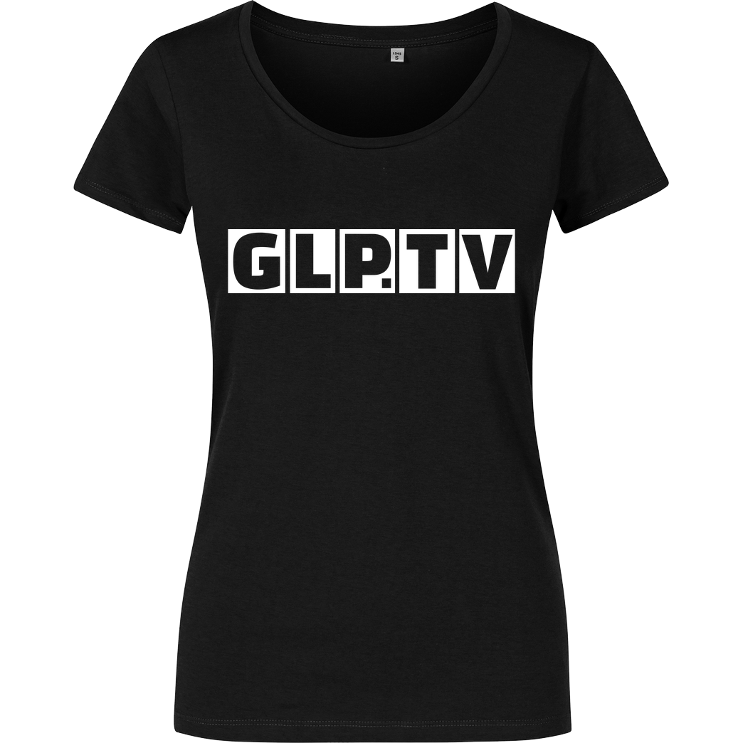 GermanLetsPlay GLP - GLP.TV white T-Shirt Damenshirt schwarz