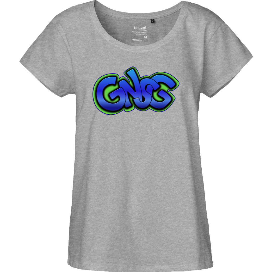 GNSG GNSG - Blue Logo T-Shirt Fairtrade Loose Fit Girlie - heather grey