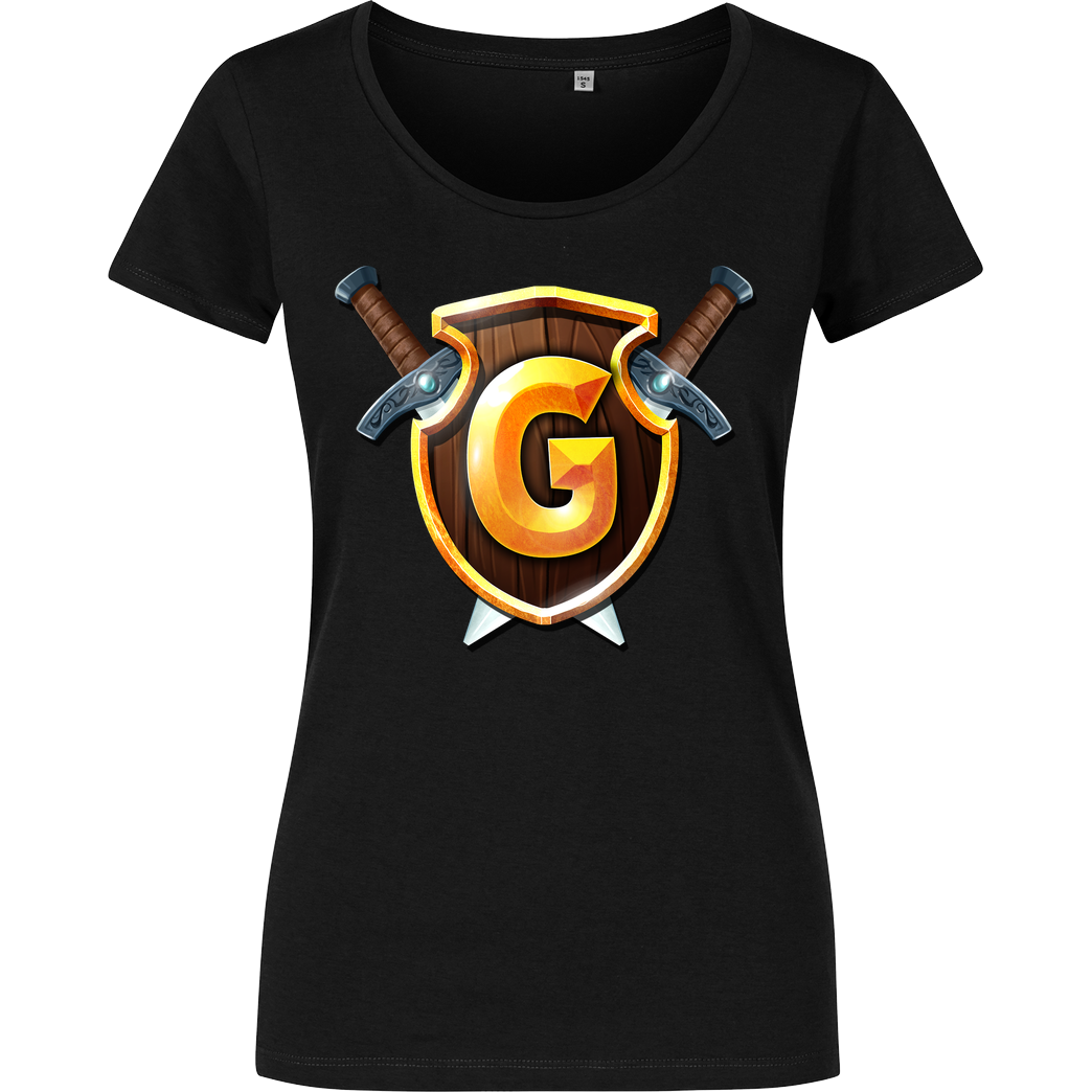 GommeHD GommeHD - Wappen T-Shirt Damenshirt schwarz