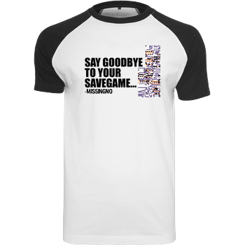 Goodbye Savegame Raglan-Shirt weiß