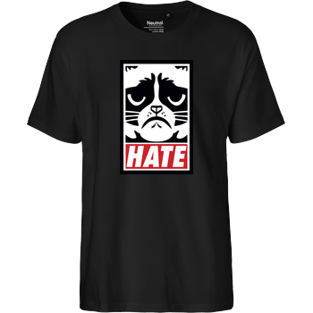 Grumpy Cat - Hate Fairtrade T-Shirt - schwarz