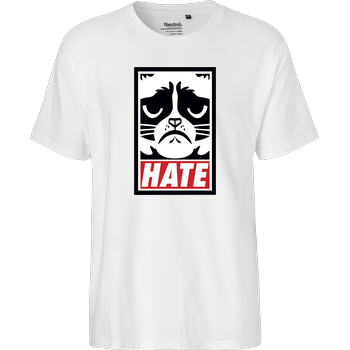 Grumpy Cat - Hate Fairtrade T-Shirt - weiß
