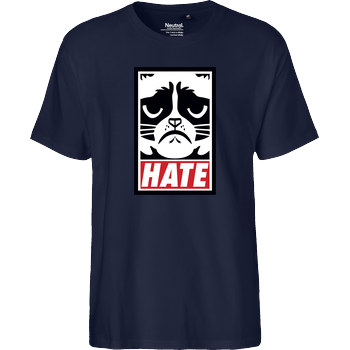 Grumpy Cat - Hate Fairtrade T-Shirt - navy