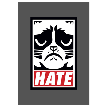 Grumpy Cat - Hate Kunstdruck grau