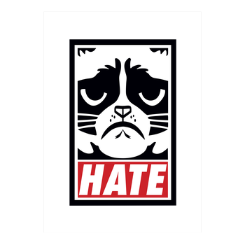 Grumpy Cat - Hate Kunstdruck weiss
