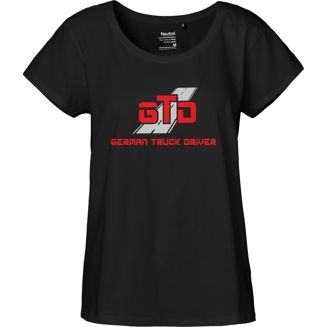 German Truck Driver GTD - Logo T-Shirt Fairtrade Loose Fit Girlie - schwarz