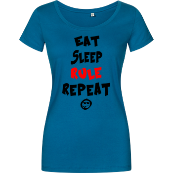 Hallodri - Eat Sleep Rule Repeat Damenshirt petrol