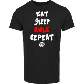 Hallodri - Eat Sleep Rule Repeat Hausmarke T-Shirt  - Schwarz