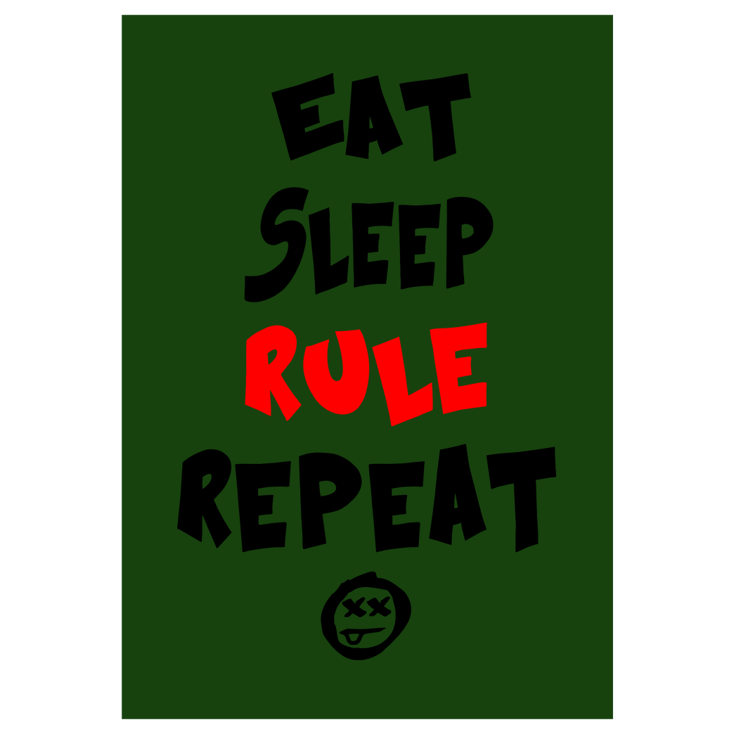 hallodri Hallodri - Eat Sleep Rule Repeat Druck Kunstdruck grün