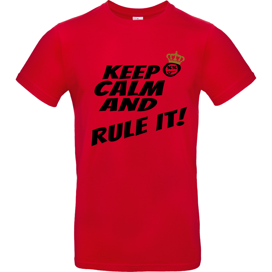 hallodri Hallodri - Keep Calm and Rule It! T-Shirt B&C EXACT 190 - Rot