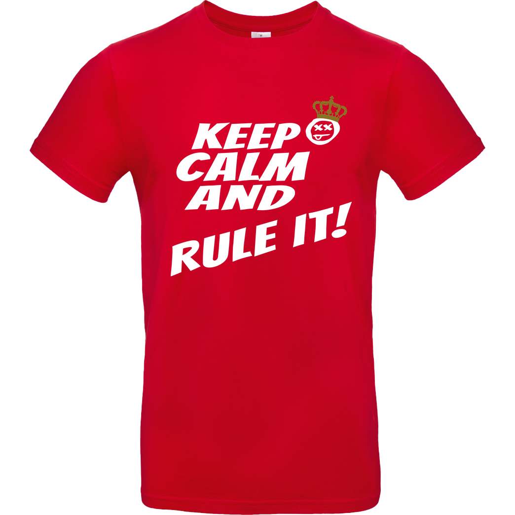hallodri Hallodri - Keep Calm and Rule It! T-Shirt B&C EXACT 190 - Rot