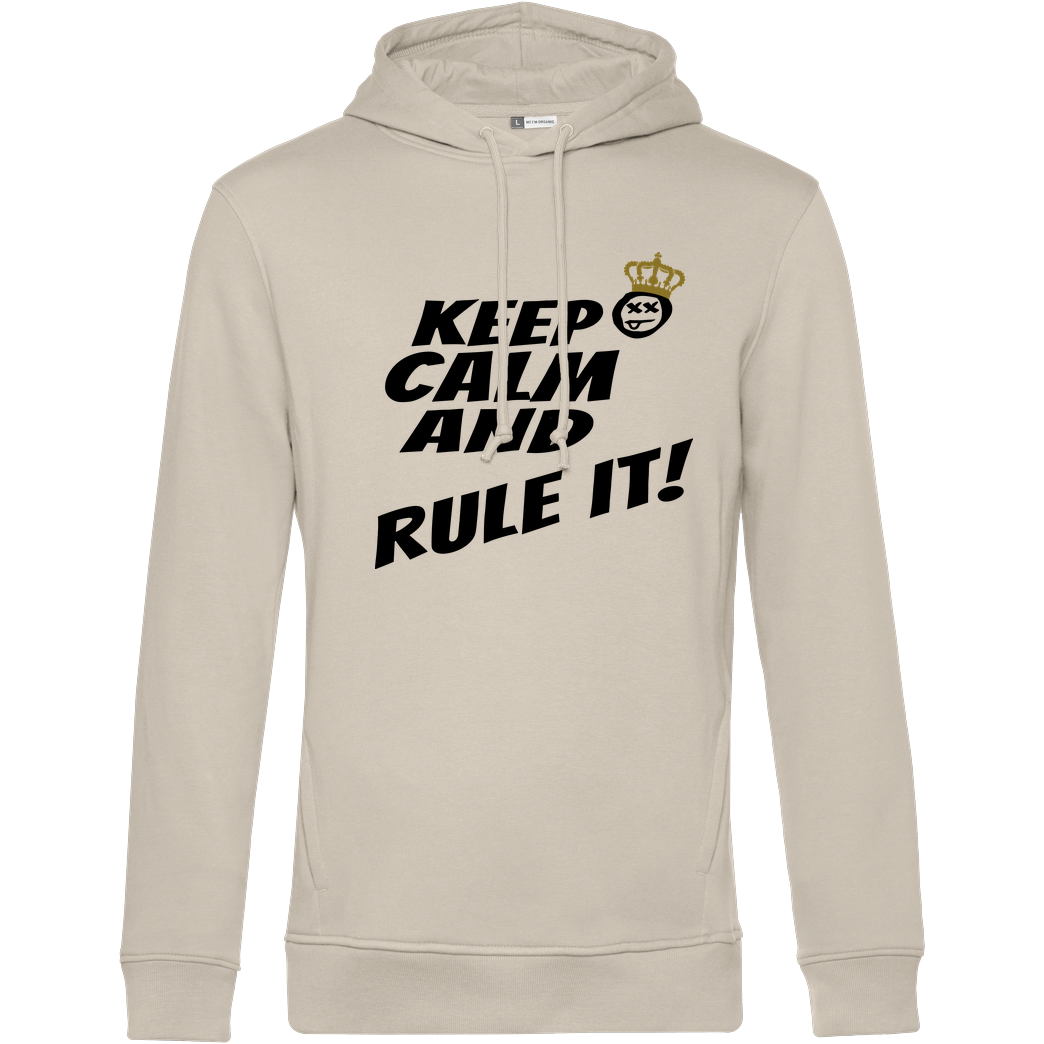 hallodri Hallodri - Keep Calm and Rule It! Sweatshirt B&C HOODED INSPIRE - Cremeweiß