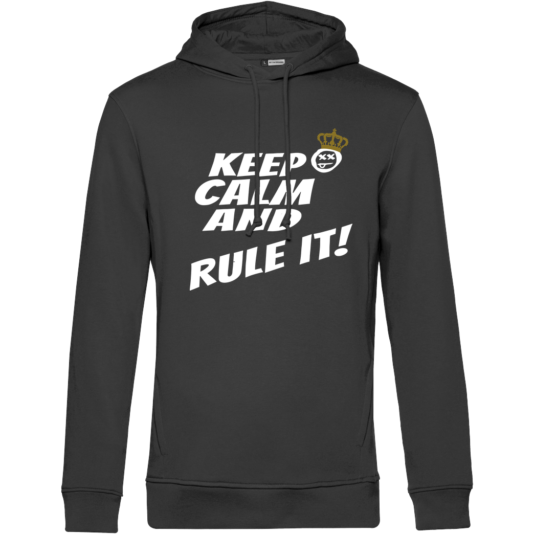 hallodri Hallodri - Keep Calm and Rule It! Sweatshirt B&C HOODED INSPIRE - schwarz