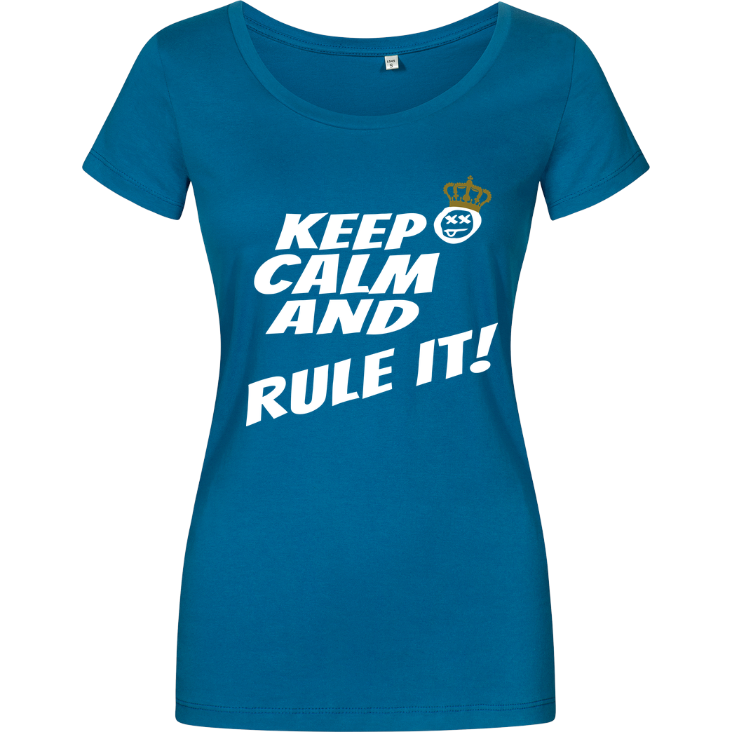hallodri Hallodri - Keep Calm and Rule It! T-Shirt Damenshirt petrol