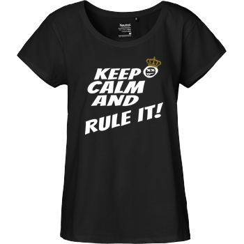 Hallodri - Keep Calm and Rule It! Fairtrade Loose Fit Girlie - schwarz