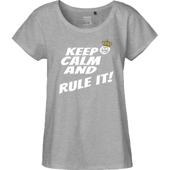 Hallodri - Keep Calm and Rule It! Fairtrade Loose Fit Girlie - heather grey