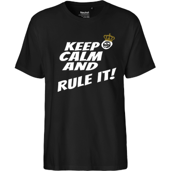 Hallodri - Keep Calm and Rule It! Fairtrade T-Shirt - schwarz