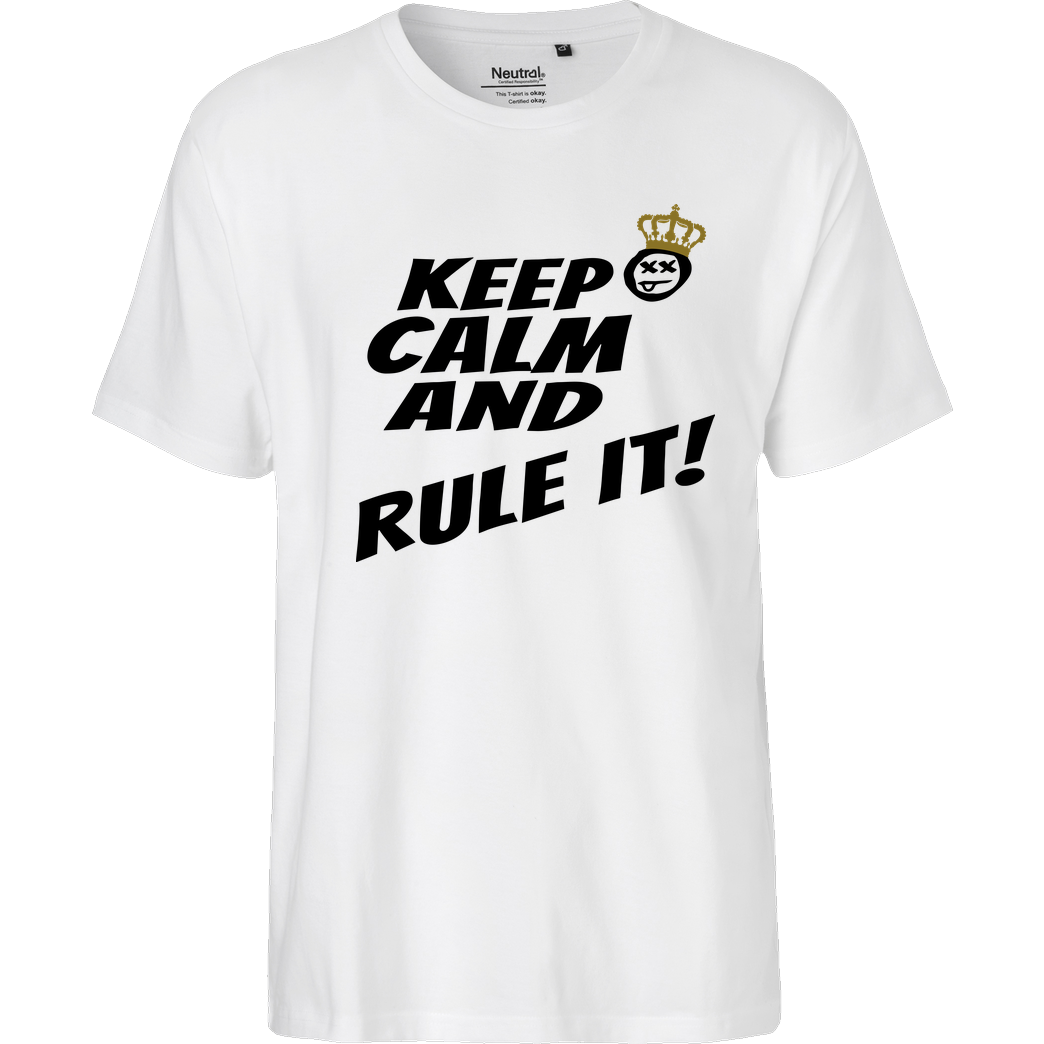 hallodri Hallodri - Keep Calm and Rule It! T-Shirt Fairtrade T-Shirt - weiß