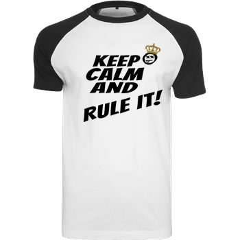 Hallodri - Keep Calm and Rule It! Raglan-Shirt weiß