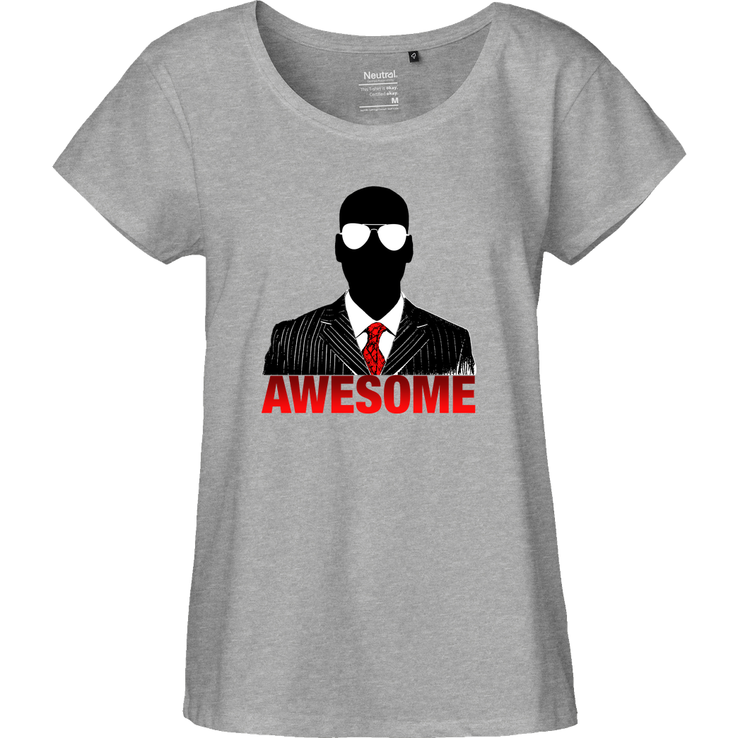 iHausparty iHausparty - Awesome T-Shirt Fairtrade Loose Fit Girlie - heather grey