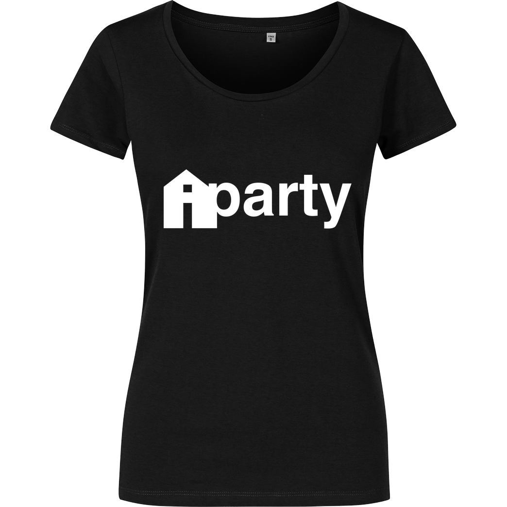 iHausparty iHausparty - Logo T-Shirt Damenshirt schwarz