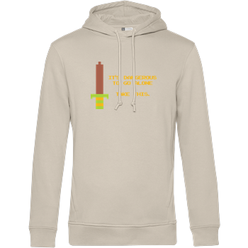 It's Dangerous to Go Alone B&C HOODED Organic - Cremeweiß