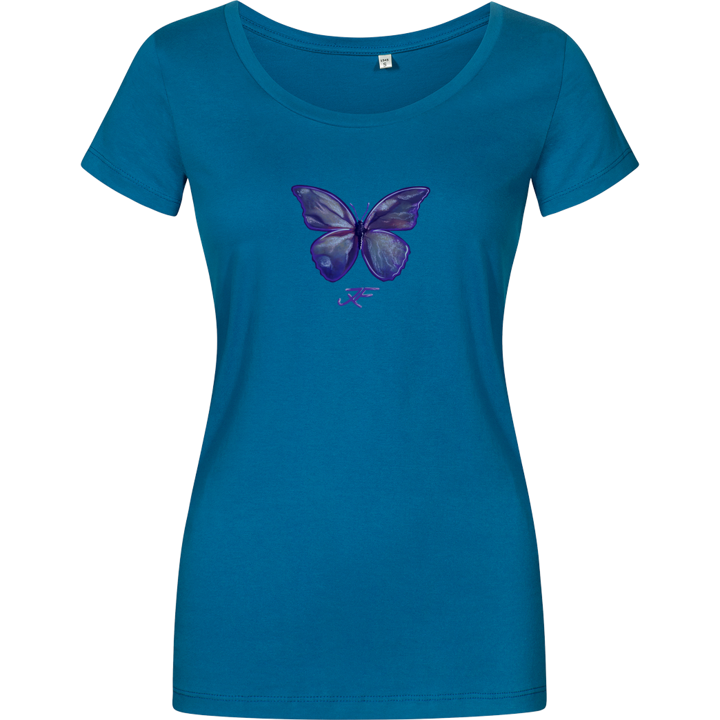 janaxf Janaxf - Butterfly T-Shirt Damenshirt petrol
