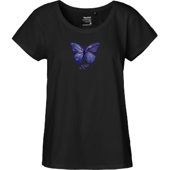 Janaxf - Butterfly Fairtrade Loose Fit Girlie - schwarz