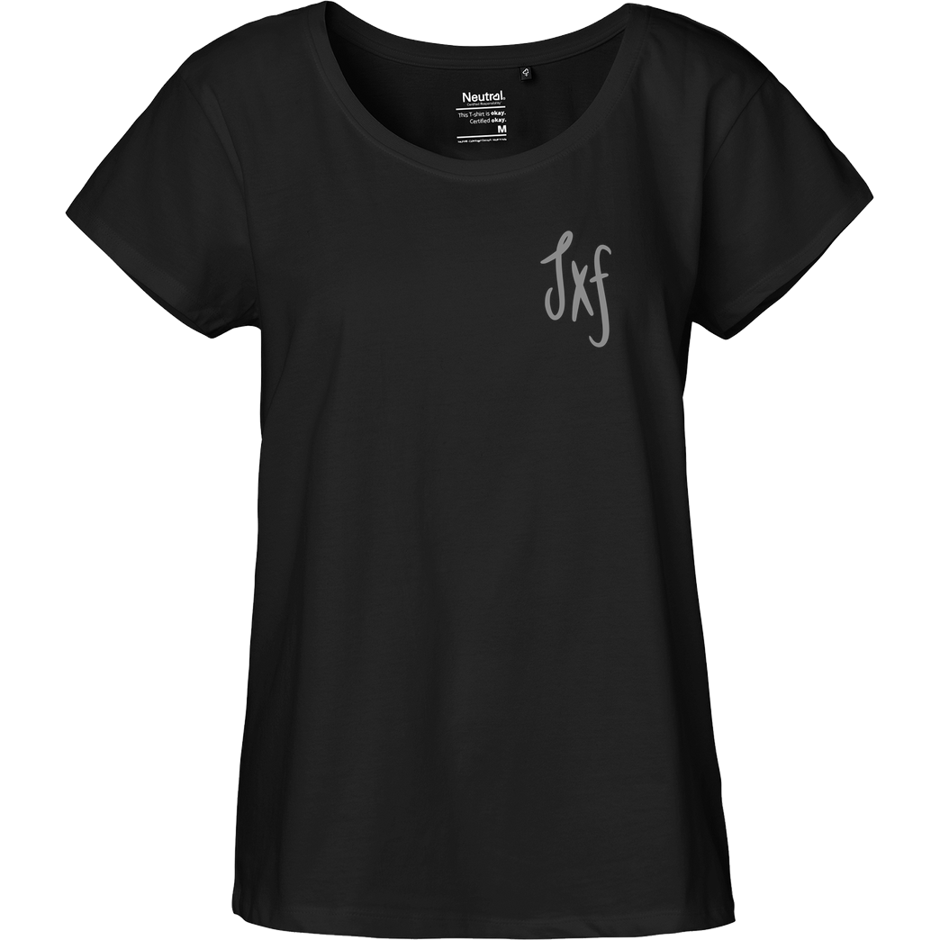 janaxf Janaxf - Rose T-Shirt Fairtrade Loose Fit Girlie - schwarz