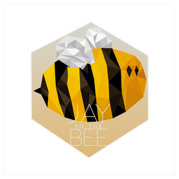 Jaybee - Jay to the Bee Kunstdruck Quadrat weiß