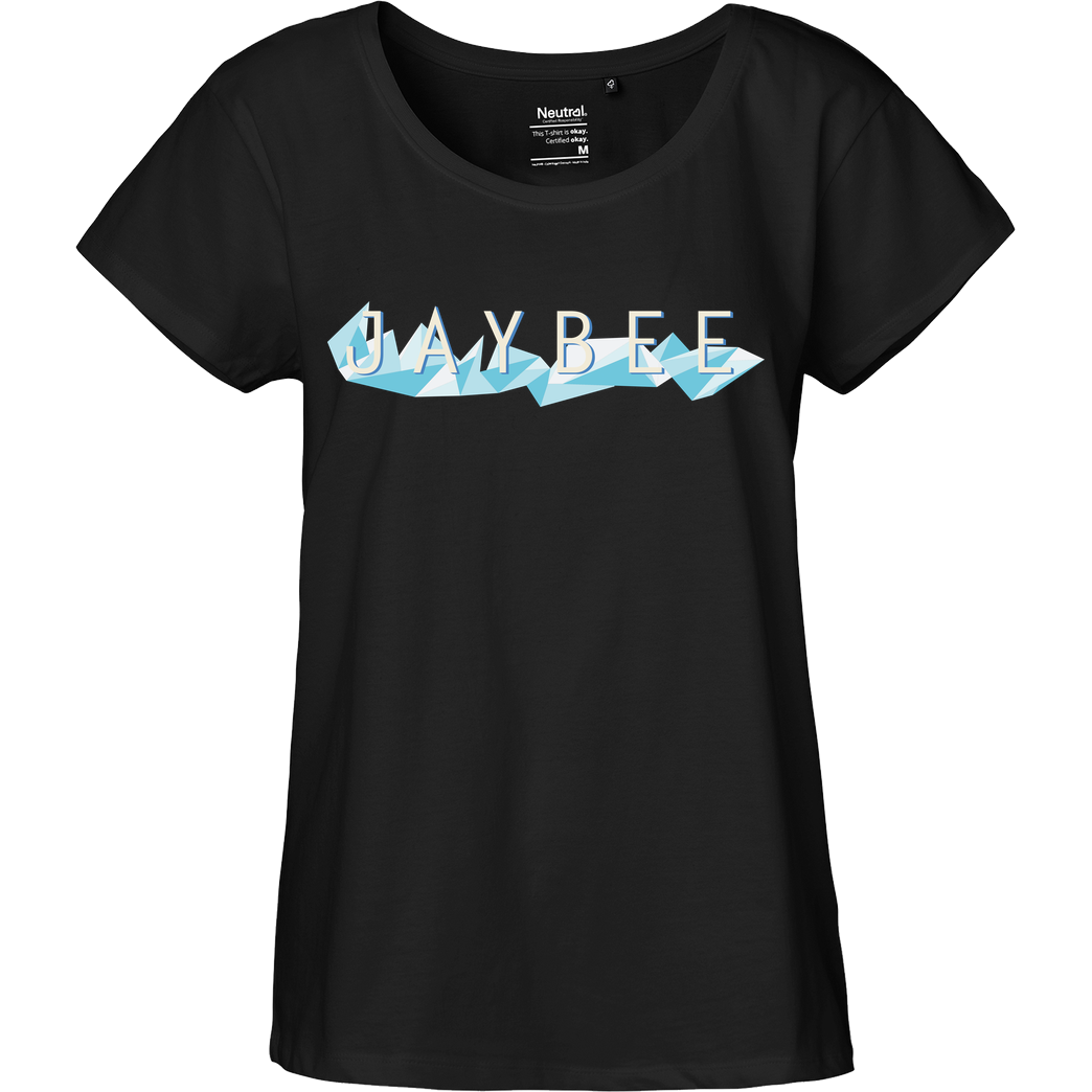 Jaybee Jaybee - Logo T-Shirt Fairtrade Loose Fit Girlie - schwarz