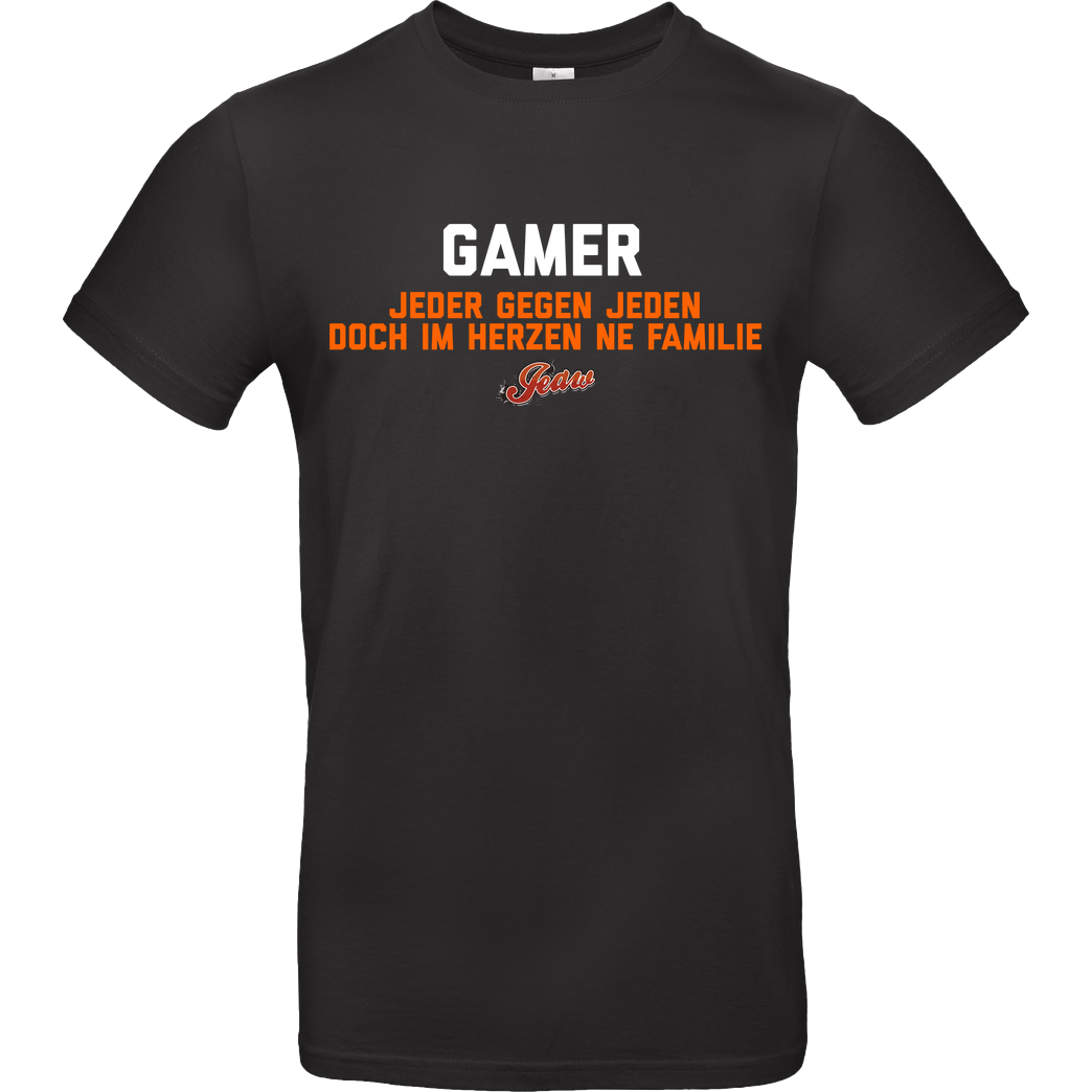 Jeaw Jeaw - Gamer T-Shirt B&C EXACT 190 - Schwarz