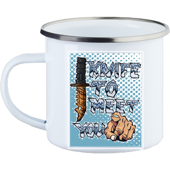 Jorgo - Knife to meet you Emaille Tasse
