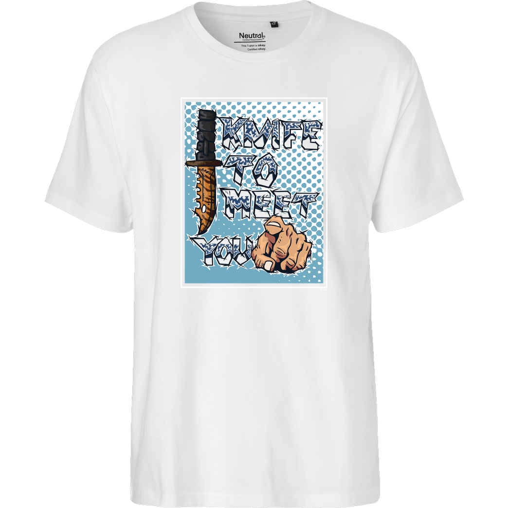 Jorgo Jorgo - Knife to meet you T-Shirt Fairtrade T-Shirt - weiß