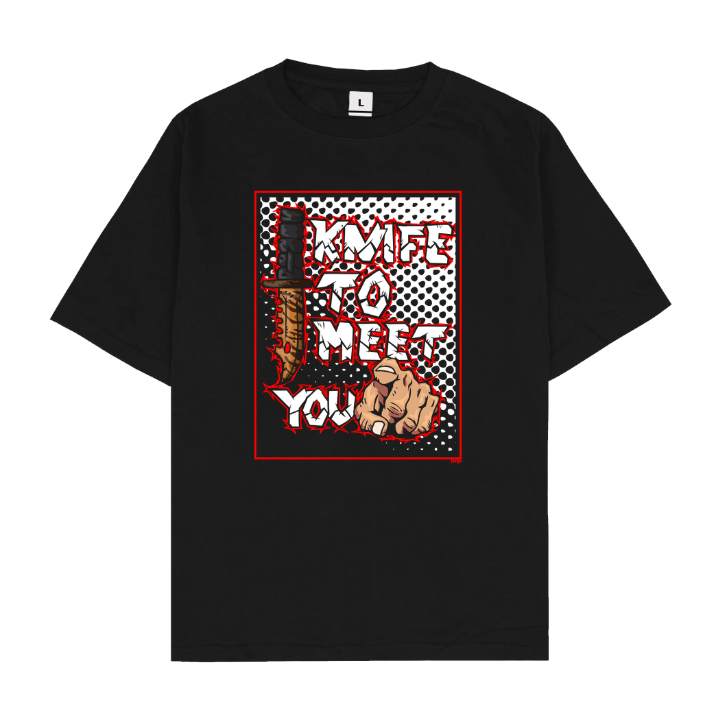 Jorgo Jorgo - Knife to meet you T-Shirt Oversize T-Shirt - Schwarz