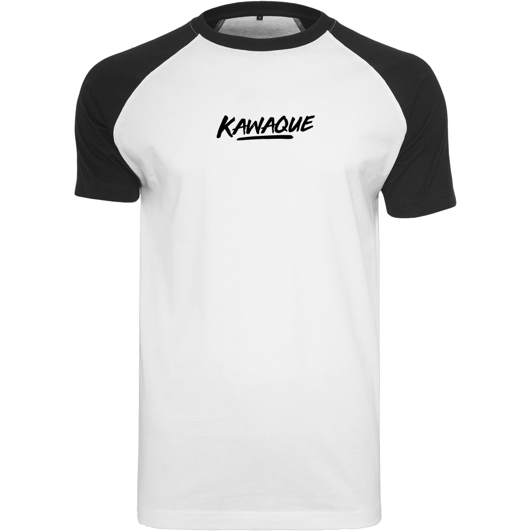 KawaQue KawaQue - Logo T-Shirt Raglan-Shirt weiß