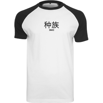 KawaQue - Race chinese Raglan-Shirt weiß