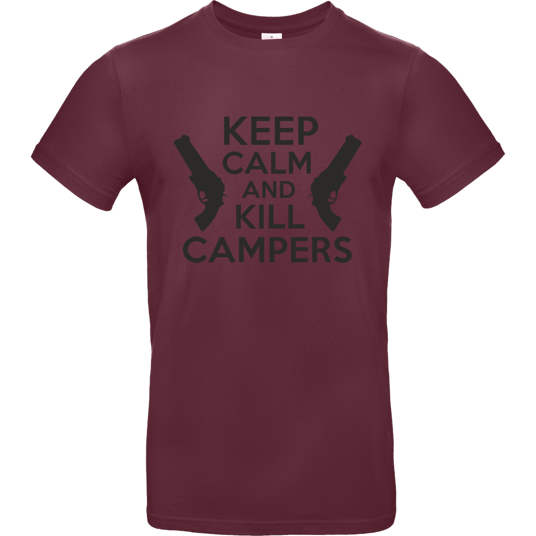 bjin94 Keep Calm and Kill Campers T-Shirt B&C EXACT 190 - Bordeaux