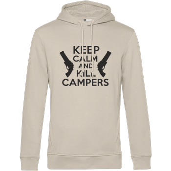 Keep Calm and Kill Campers B&C HOODED Organic - Cremeweiß