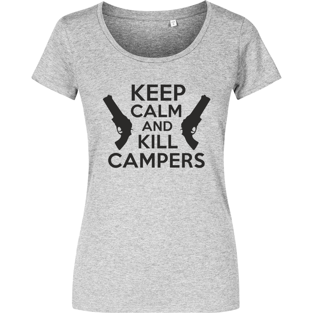 bjin94 Keep Calm and Kill Campers T-Shirt Damenshirt heather grey