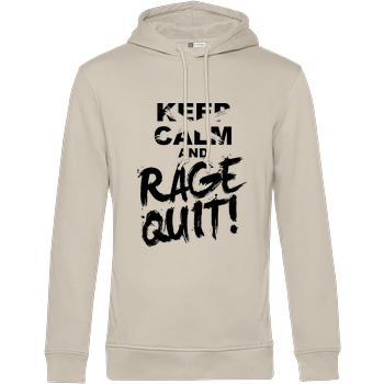 Keep Calm and RAGE QUIT! B&C HOODED INSPIRE - Cremeweiß
