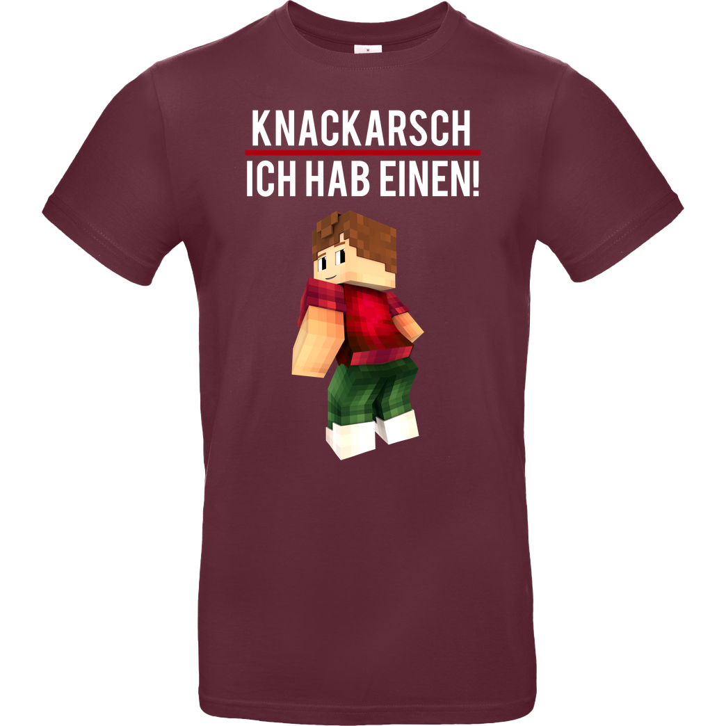 KillaPvP KillaPvP - Knackarsch T-Shirt B&C EXACT 190 - Bordeaux