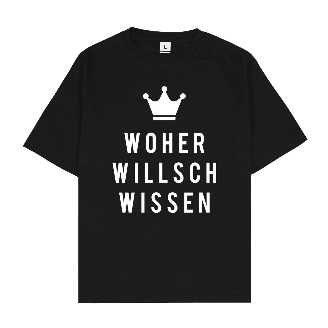 Krench Royale Krencho - Woher willsch wissen T-Shirt Oversize T-Shirt - Schwarz