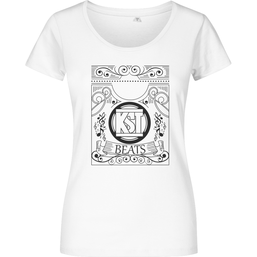 KsTBeats KsTBeats - Oldschool T-Shirt Damenshirt weiss