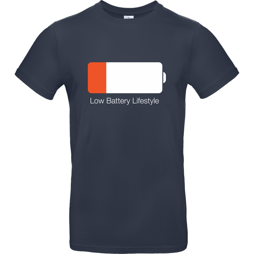 Geek Revolution Low Battery Lifestyle T-Shirt B&C EXACT 190 - Navy