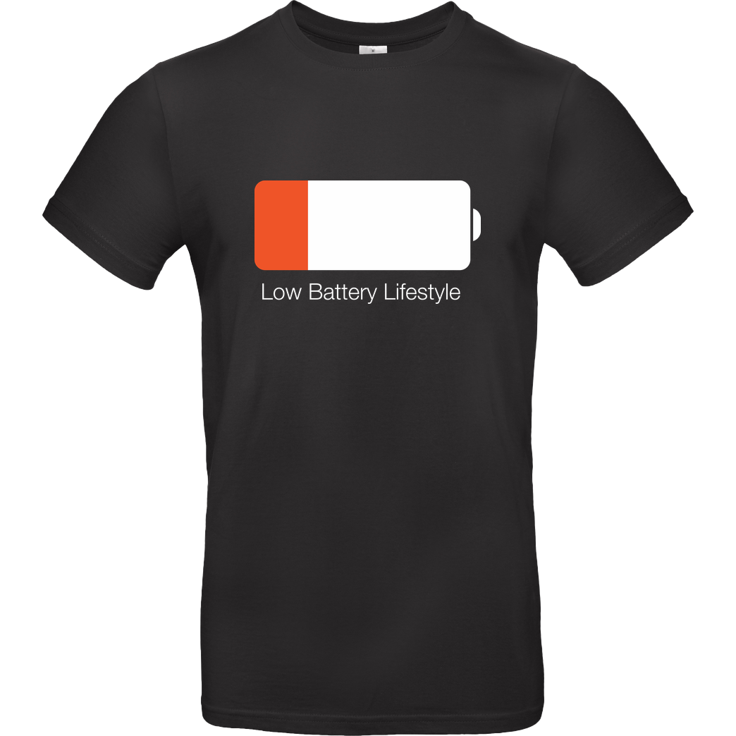 Geek Revolution Low Battery Lifestyle T-Shirt B&C EXACT 190 - Schwarz