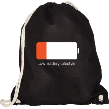 Low Battery Lifestyle Turnbeutel schwarz