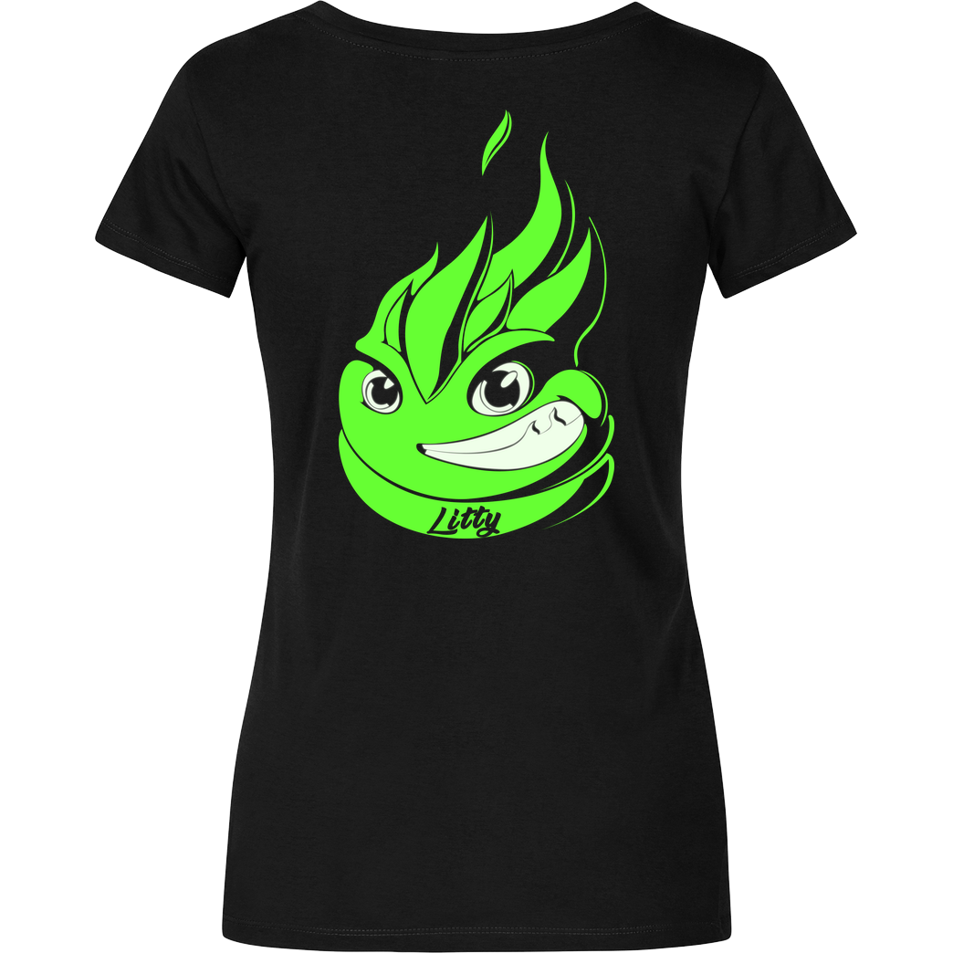 Lucas Lit LucasLit - Neon Glow Litty T-Shirt Damenshirt schwarz