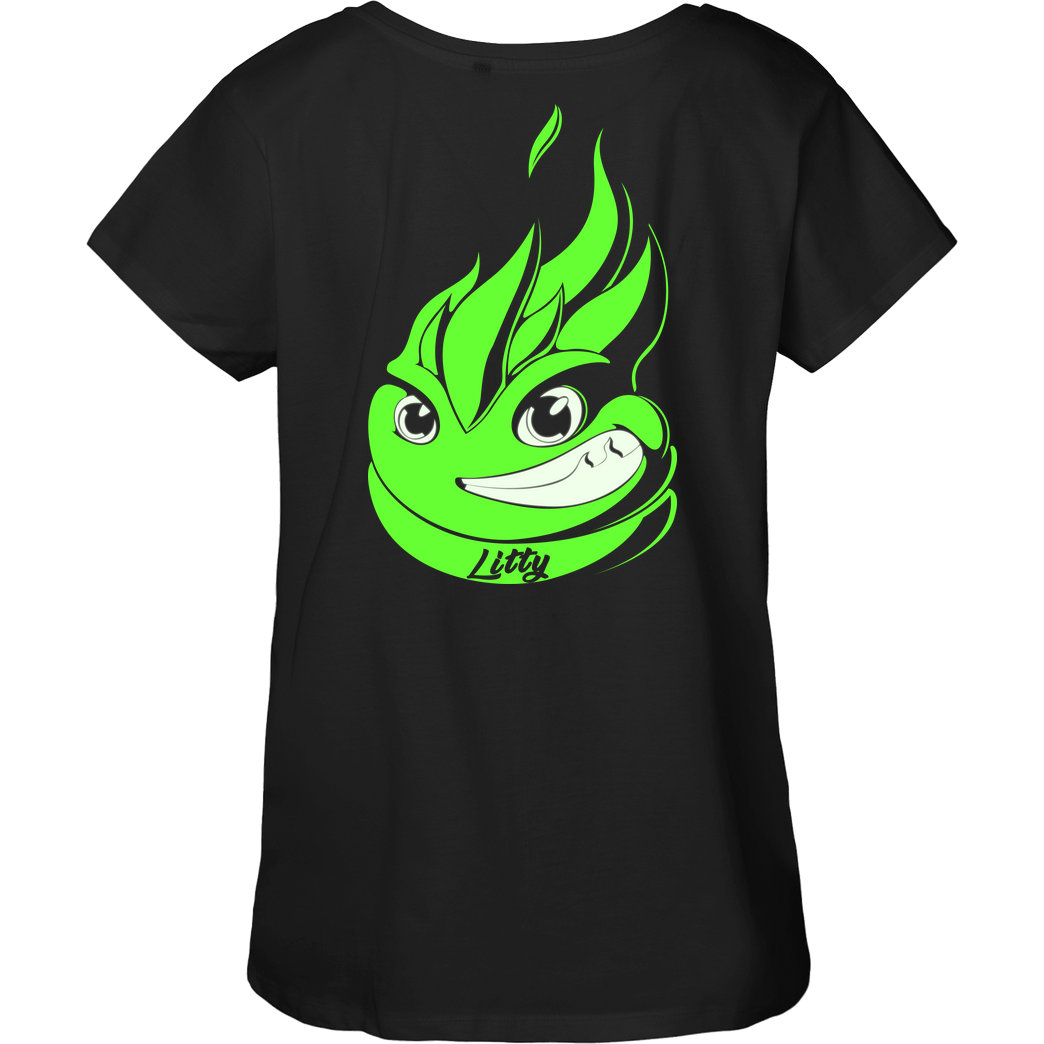 Lucas Lit LucasLit - Neon Glow Litty T-Shirt Fairtrade Loose Fit Girlie - schwarz